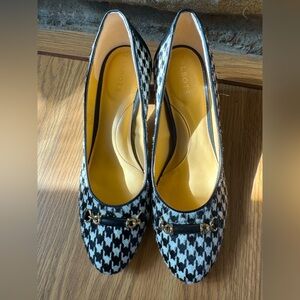 [Talbots] Ellery Bit Block Heel Pumps - Calf Hair Houndstooth Sz: 8M